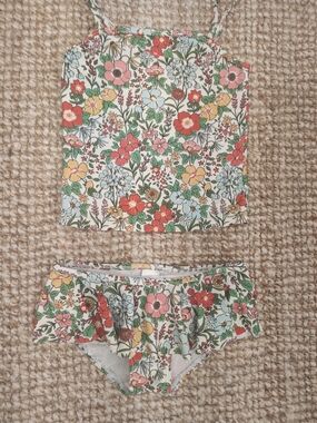 next Floral Print Girls Two-Piece Bikini in Red, Yellow, Green, Blue